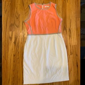 Calvin Klein Peach & White Midi Dress!